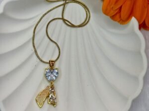 Crystal Heart Drop Necklace