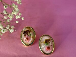 Pink Resin Floreal Earring