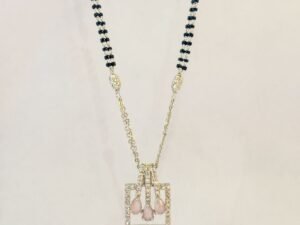 Crystal Frame Pearl Drop Mangalsutra