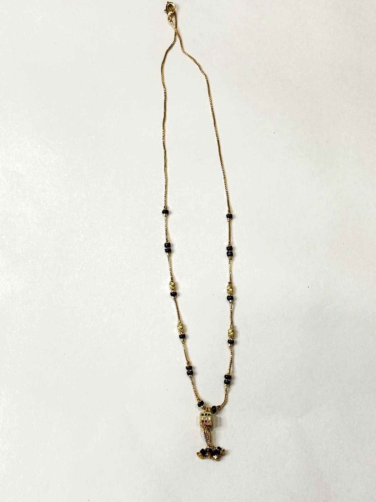Navratna Tassel Mangalsutra Necklace - Image 3