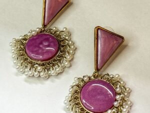 Purple Royale Pearl Drop Earrings