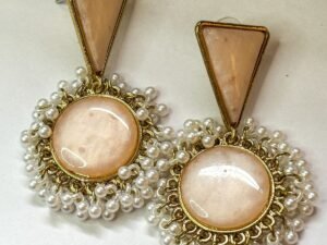 Peach Royale Pearl Drop Earrings
