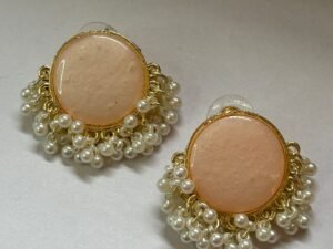 Royal Peach Pearl Studs