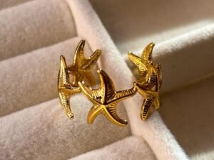 Golden Starfish Wrap Ring