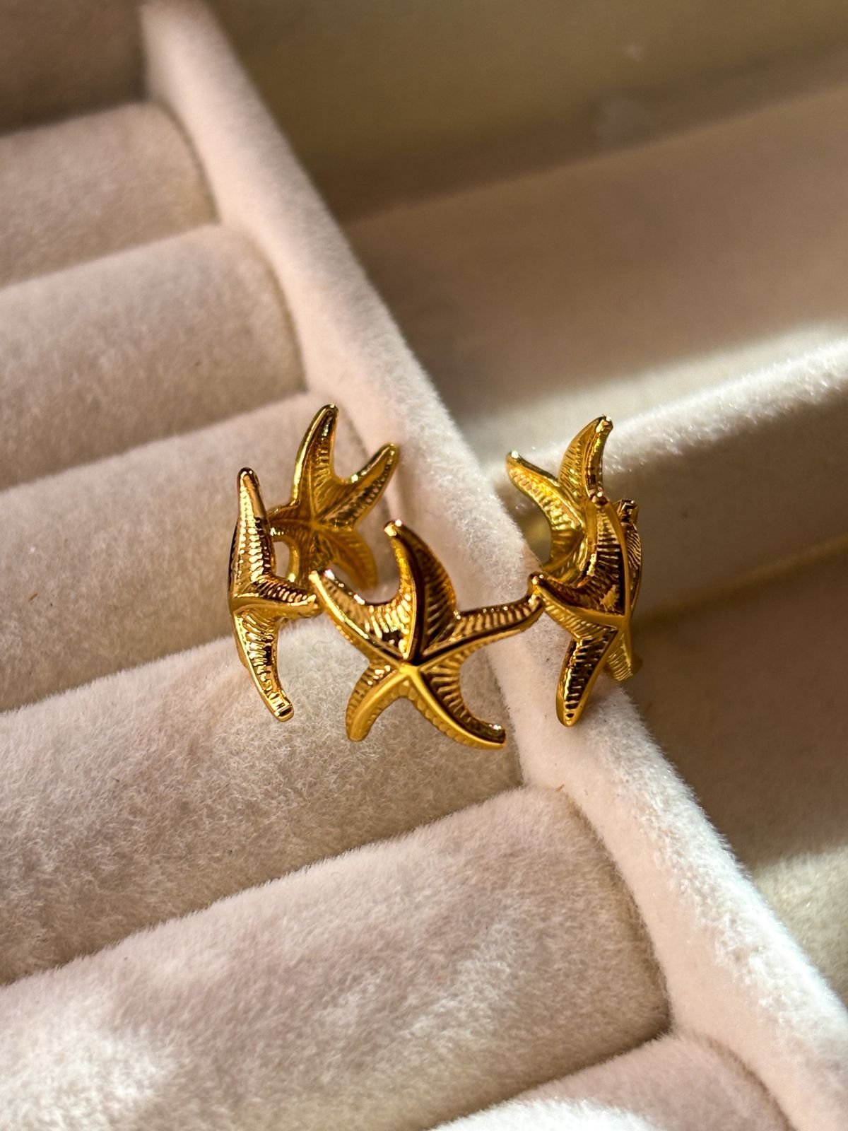 Golden Starfish Wrap Ring