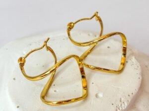 RosyTwist Golden Hoop Earrings