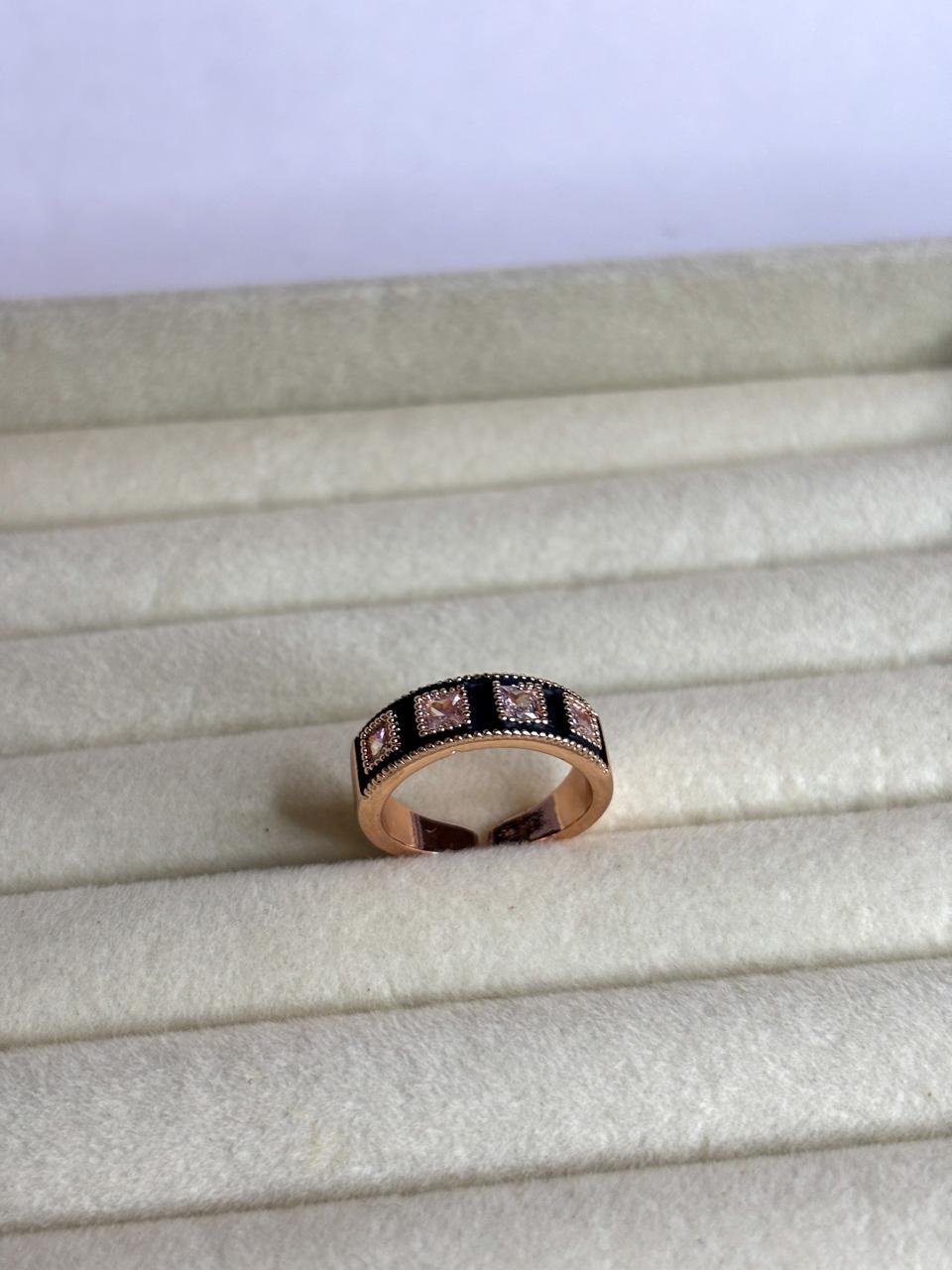 Noir Royale Crystal Band Ring - Image 2