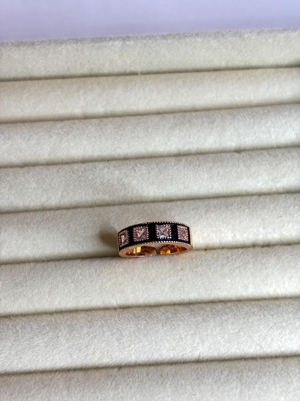 Noir Royale Crystal Band Ring - Image 5