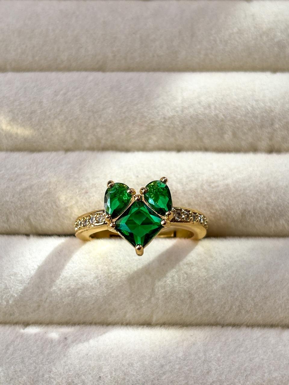 Triora Green Gemstone Crown Ring