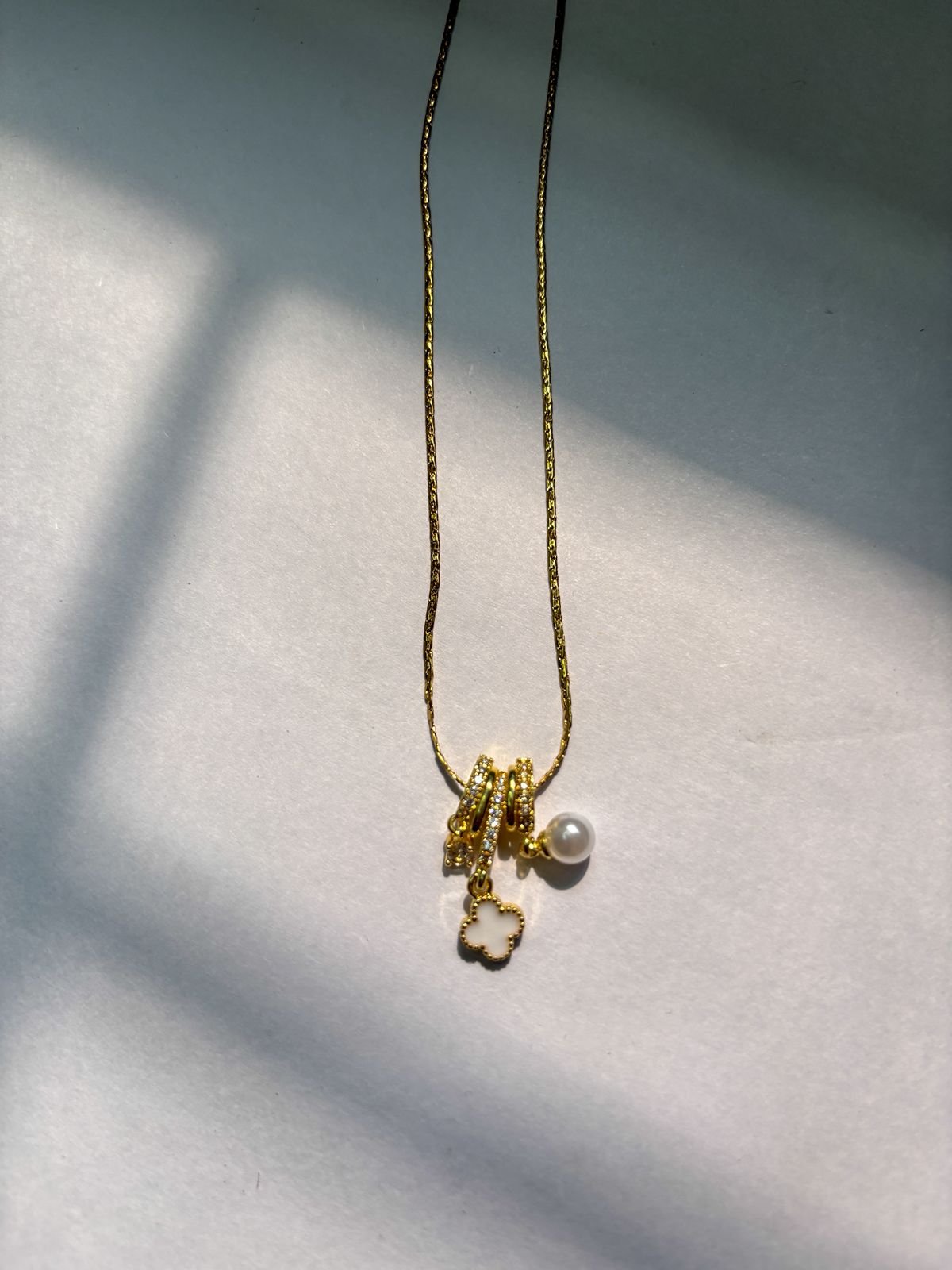 Rosybling Clover Pearl Charm Chain - Image 3