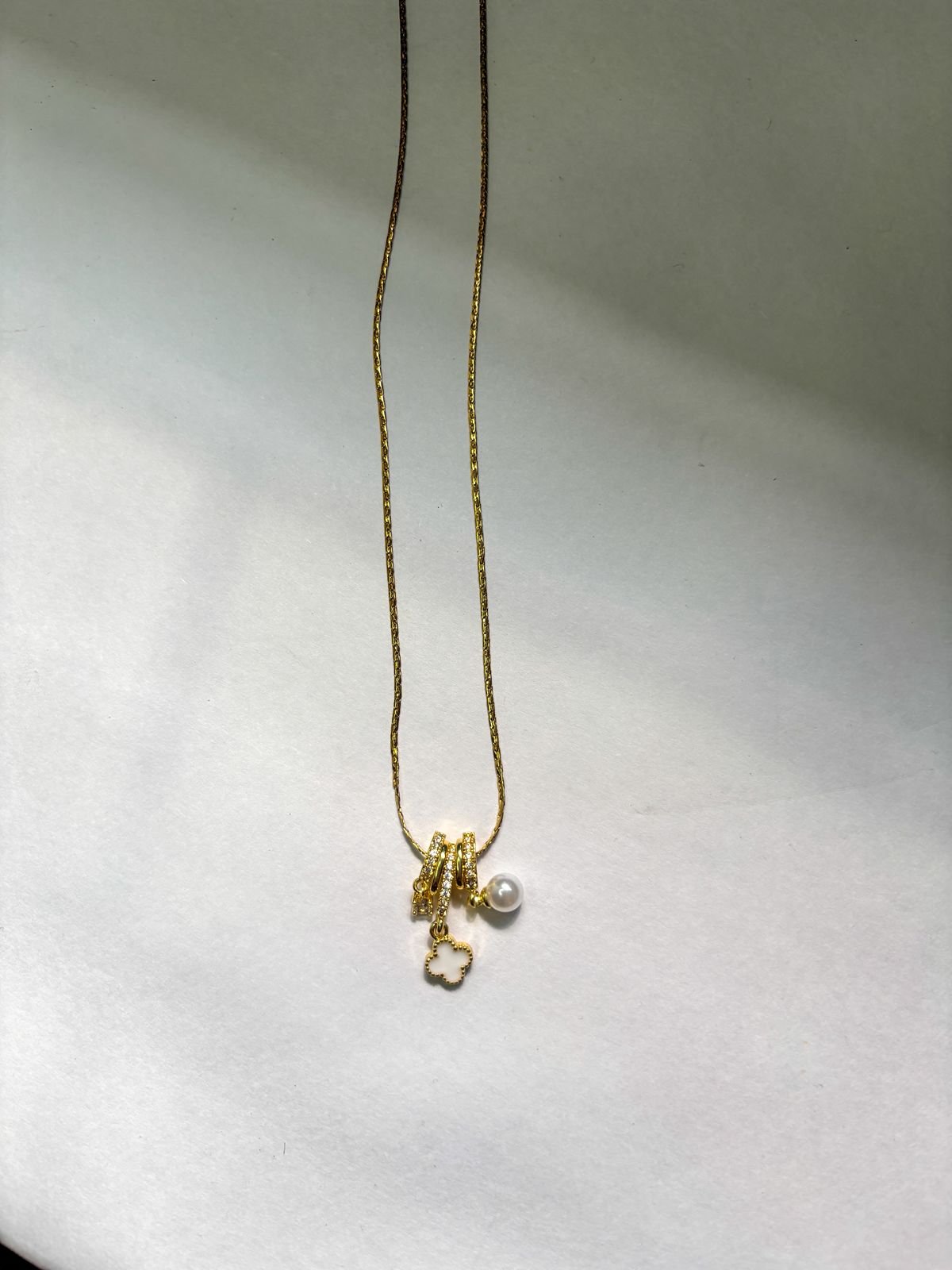 Rosybling Clover Pearl Charm Chain - Image 4