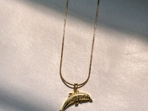 Rosybling Golden Dolphin Charm Chain