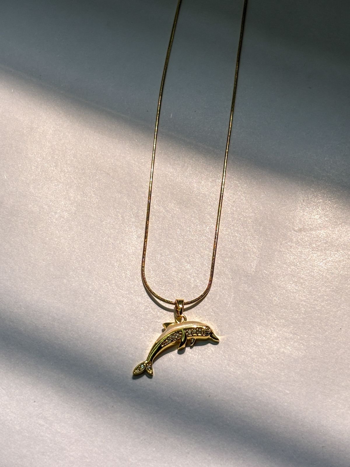 Rosybling Golden Dolphin Charm Chain