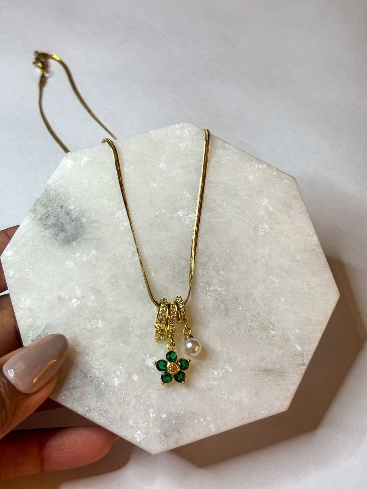 Rosybling Emerald Bloom Charm Chain - Image 5