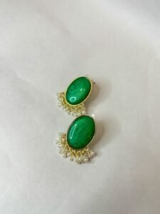 Noor Emerald Pearl Drop Earrings