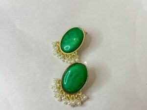 Noor Emerald Pearl Drop Earrings