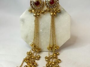 Noor Ruby Kashmiri Tassel Earrings