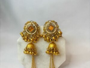 Noor orange Kashmiri Jhumka Earrings