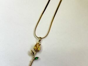 Golden Rose Bloom Necklace by RosyBling