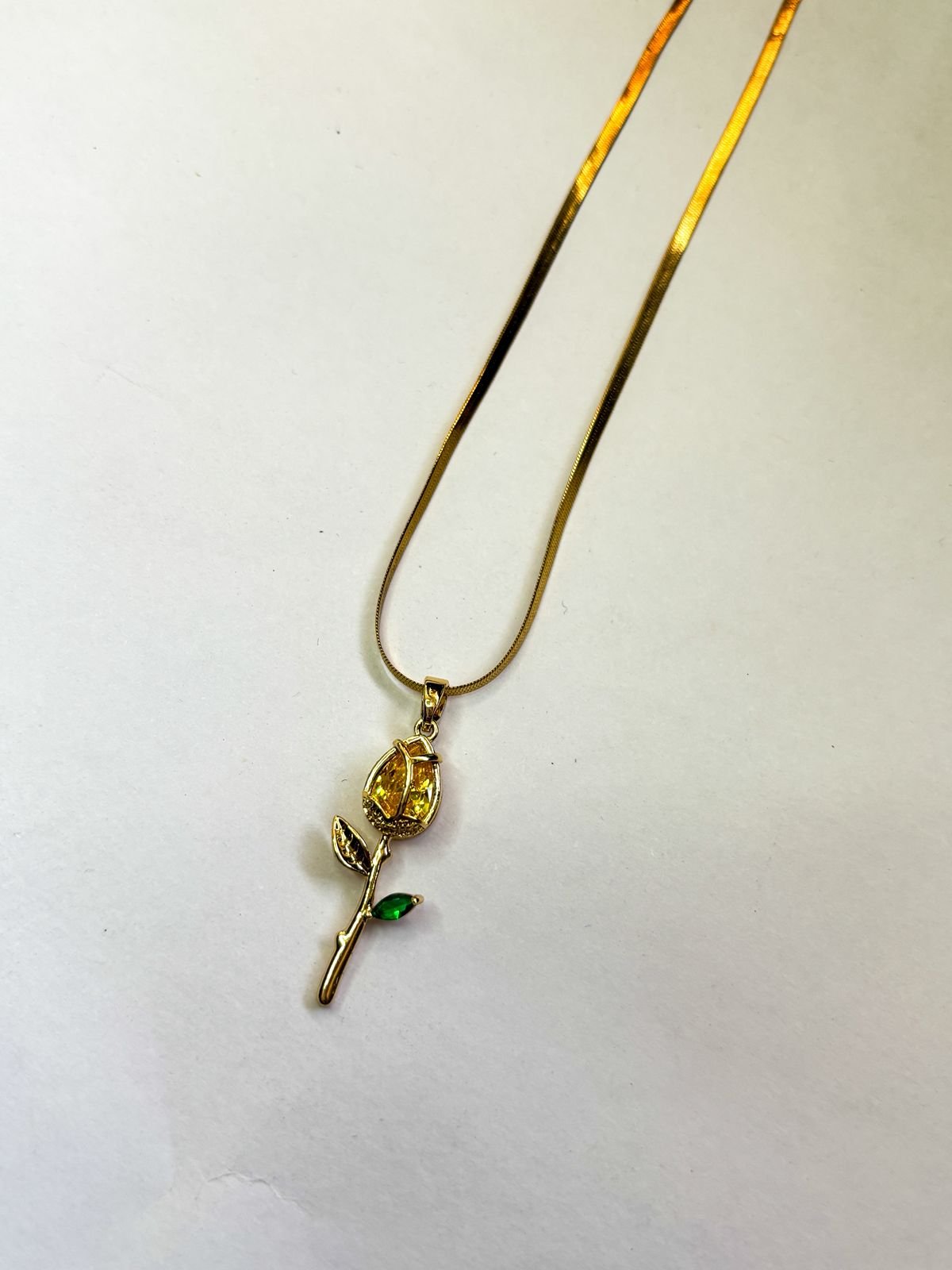 Golden Rose Bloom Necklace by RosyBling