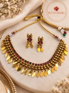 Rajwada Ruby Green Necklace Set